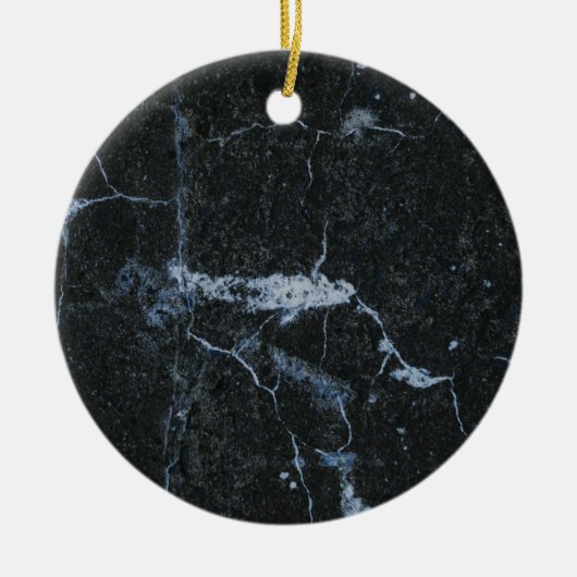 Schwarzes Marmormuster Keramik Ornament (Vorne)