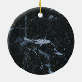 Schwarzes Marmormuster Keramik Ornament (Hinten)