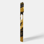 Schwarzes Marmormuster mit Gold Case-Mate iPhone Hülle (Rückseite / Rechts)