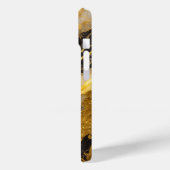 Schwarzes Marmormuster mit Gold Case-Mate iPhone Hülle (Rückseite / Links)