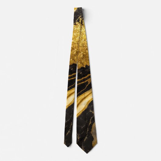 Schwarzes Marmormuster mit Gold Krawatte (Rückseite)