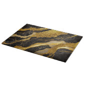 Schwarzes Marmormuster mit Gold Schneidebrett (Ecke)
