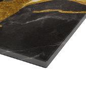Schwarzes Marmormuster mit Gold Schneidebrett (Ecke)