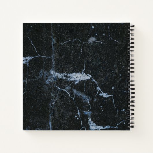 Schwarzes Marmormuster Notizblock (Rückseite)