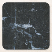 Schwarzes Marmormuster Rechteckiger Pappuntersetzer (Vorderseite)