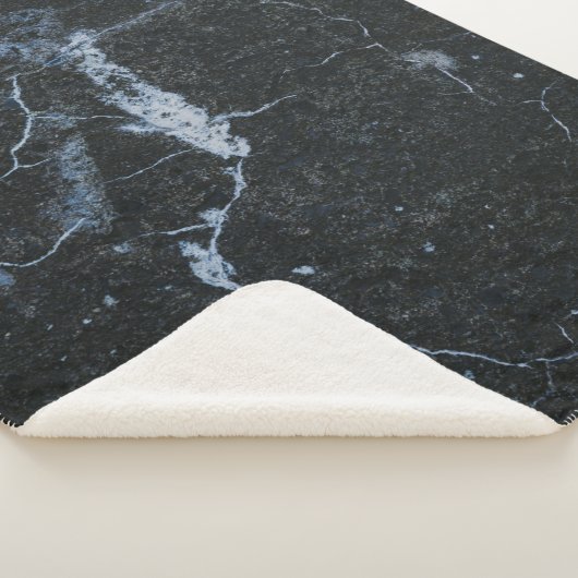 Schwarzes Marmormuster Sherpadecke (3/4)