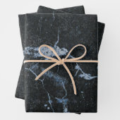 Schwarzes Marmorsteinmuster Geschenkpapier Set (Beispiel)