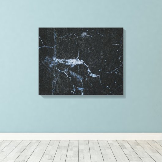 Schwarzes Marmorsteinmuster Leinwanddruck (Insitu (Holzboden))