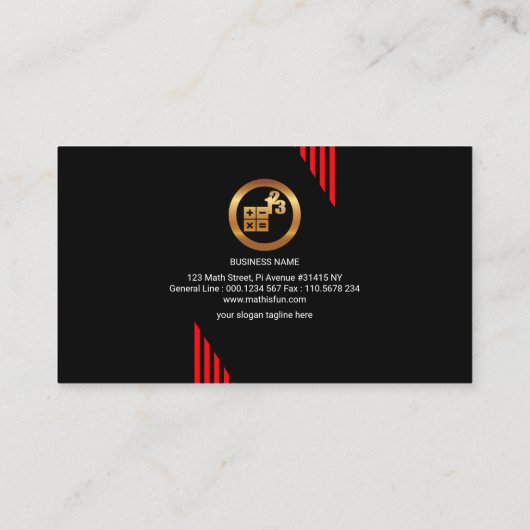 Schwarzes Mathe-schimmernder Visitenkarte (Rückseite)