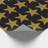 Schwarzes Mattverpackungspapier mit Glittergold Geschenkpapier (Ecke)
