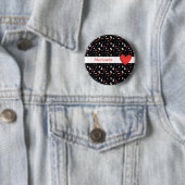 Schwarzes Medizinprodukte-Muster rotes Herz Button (Beispiel)