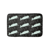 Schwarzes Meer mit schwimmenden weißen Walen Badematte (Vorderseite)