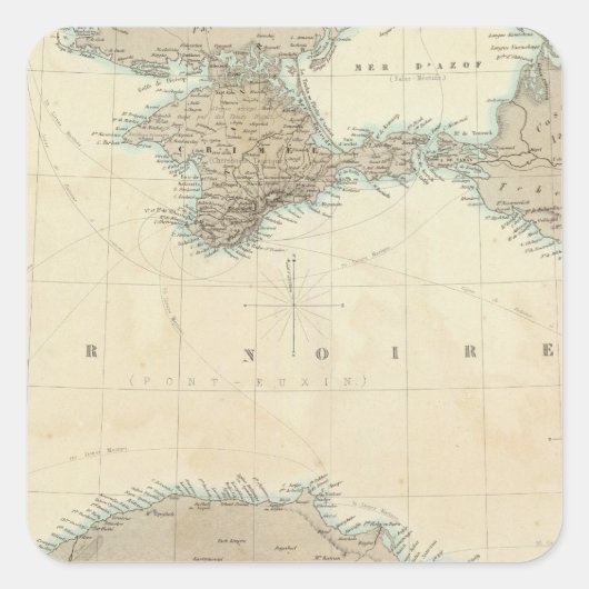 Schwarzes Meer Quadratischer Aufkleber (Vorderseite)