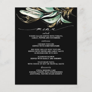 Schwarzes Menü der Gold Greenery Branch