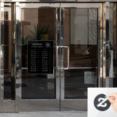 Schwarzes Menü | Personalisiertes Café & Restauran Fensteraufkleber (Büro Tür)