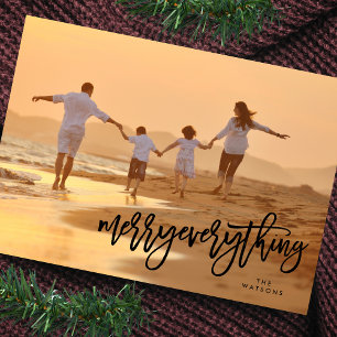 Schwarzes Merry Everything Foto Feiertagskarte