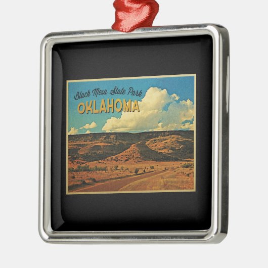 Schwarzes Mesa Oklahoma Ornament Aus Metall (Links)