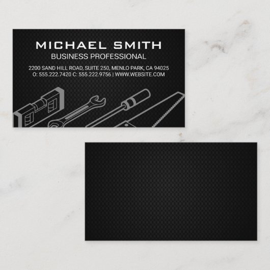 Schwarzes Mesh | Hardware-Tools Visitenkarte (Vorne/Hinten)