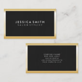 Schwarzes Mesh | Metallisches Gold gebürstet Visitenkarte (Vorne/Hinten)