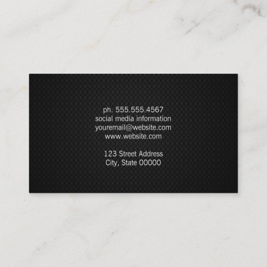 Schwarzes Mesh Visitenkarte (Rückseite)