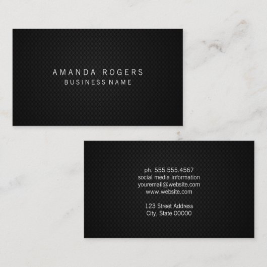 Schwarzes Mesh Visitenkarte (Vorne/Hinten)