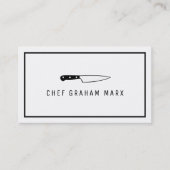 Schwarzes Messer, modernes Gourmet, Koch, Kochen Visitenkarte (Vorderseite)