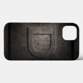 Schwarzes Metall-D-Monogramm-iPhone-Case Case-Mate iPhone Hülle (Rückseite (Horizontal))