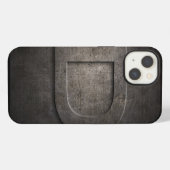 Schwarzes Metall-D-Monogramm-iPhone-Case iPhone Hülle (Rückseite (Horizontal))