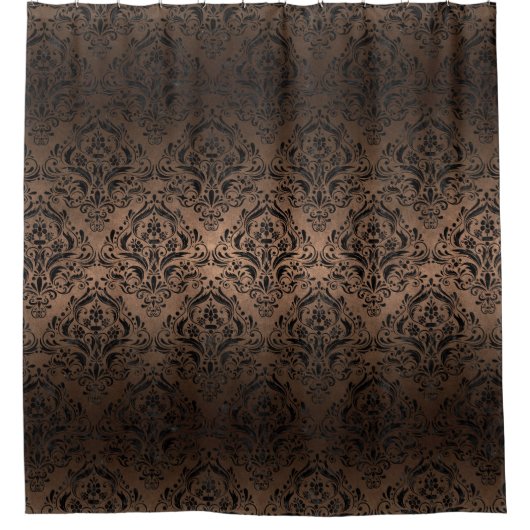 SCHWARZES METALL DES MARMOR-DAMASK1 U. DER BRONZE DUSCHVORHANG (Vorderseite)