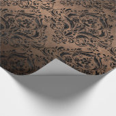 SCHWARZES METALL DES MARMOR-DAMASK1 U. DER BRONZE GESCHENKPAPIER (Ecke)