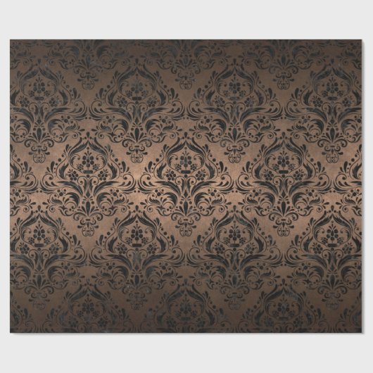 SCHWARZES METALL DES MARMOR-DAMASK1 U. DER BRONZE GESCHENKPAPIER (Flach)