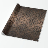SCHWARZES METALL DES MARMOR-DAMASK1 U. DER BRONZE GESCHENKPAPIER (Ungerollt)