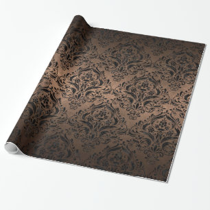 SCHWARZES METALL DES MARMOR-DAMASK1 U. DER BRONZE GESCHENKPAPIER