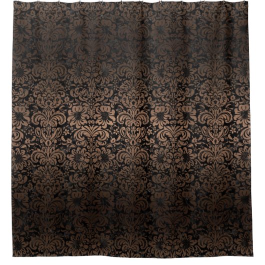 SCHWARZES METALL DES MARMOR-DAMASK2 U. DER BRONZE DUSCHVORHANG (Vorderseite)