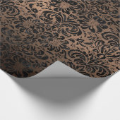 SCHWARZES METALL DES MARMOR-DAMASK2 U. DER BRONZE GESCHENKPAPIER (Ecke)