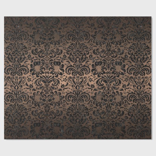 SCHWARZES METALL DES MARMOR-DAMASK2 U. DER BRONZE GESCHENKPAPIER (Flach)