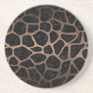 SCHWARZES METALL DES MARMOR-SKIN1 U. DER BRONZE SANDSTEIN UNTERSETZER
