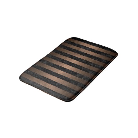 SCHWARZES METALL DES MARMOR-STRIPES1 U. DER BRONZE BADEMATTE (Schrägansicht)