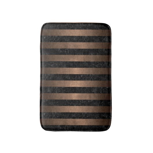 SCHWARZES METALL DES MARMOR-STRIPES1 U. DER BRONZE BADEMATTE (Vorderseite Vertikal)