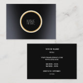 Schwarzes Metall elegant Visitenkarte (Vorne/Hinten)
