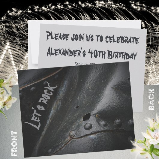 Schwarzes Metall-Minimalisten-Party Einladung