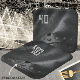 Schwarzes Metall-Minimalisten-Party Pappteller