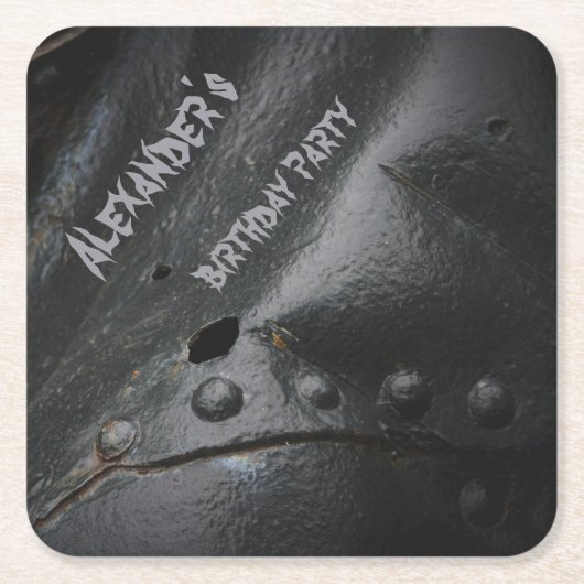 Schwarzes Metall-Minimalisten-Party Rechteckiger Pappuntersetzer (Vorderseite)