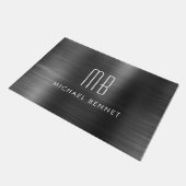 Schwarzes Metall-Monogramm mit Bürstenfinish Fußmatte (Schrägansicht)