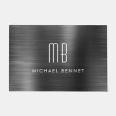 Schwarzes Metall-Monogramm mit Bürstenfinish Fußmatte (Vorderseite)