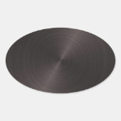 Schwarzes Metall Ovaler Aufkleber (Vorderseite)