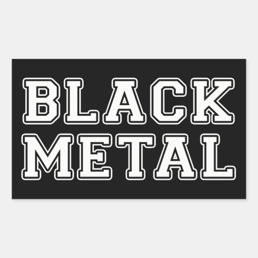 Schwarzes Metall Rechteckiger Aufkleber (Vorderseite)