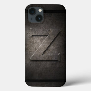 Schwarzes Metall Z Monogramm Iphone Case