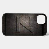 Schwarzes Metall Z Monogramm Iphone Case (Rückseite (Horizontal))