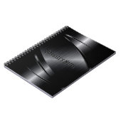 Schwarzes Metalldesign Gestaltloser Stahllook Notizblock (Linke Seite)